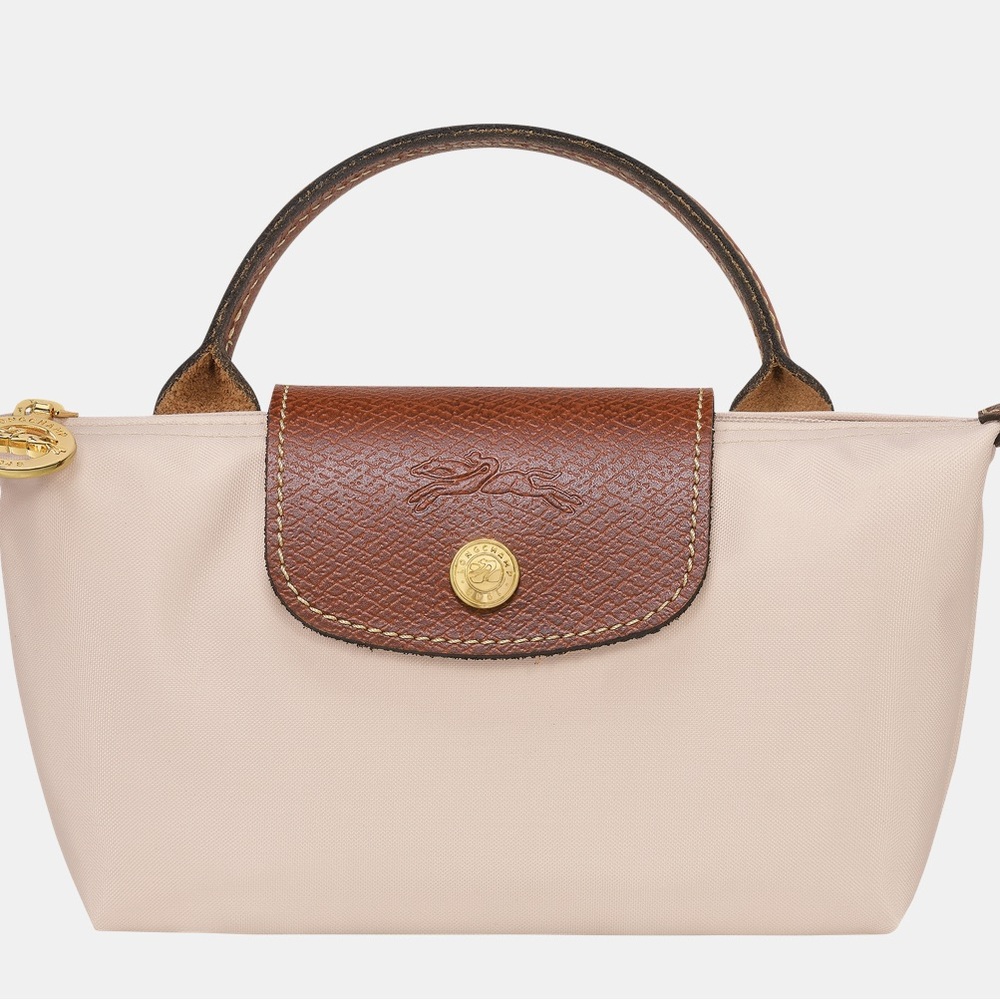 Longchamp Cream and Brown Mini Bag